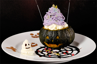 「大阪名物！パチパチパンプキン・モンブランプリン！」