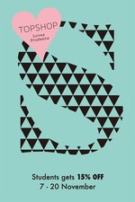 TOPSHOP/TOPMANが学割15％OFFを期間限定で実施｜写真1