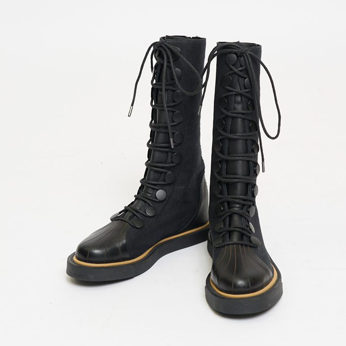 ヨウジヤマモト×アディダス、リネン×レザーのレースアップブーツ「YY 80’s PUNK BOOTS」を発売 | 写真