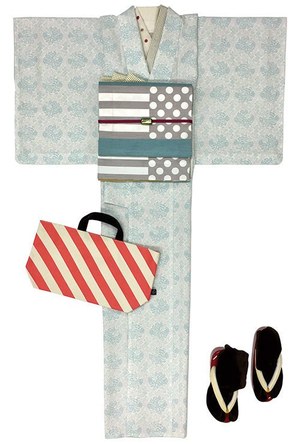 大塚呉服店からオリジナルきもの「花紋つなぎ」- 京袋帯「マーブル 