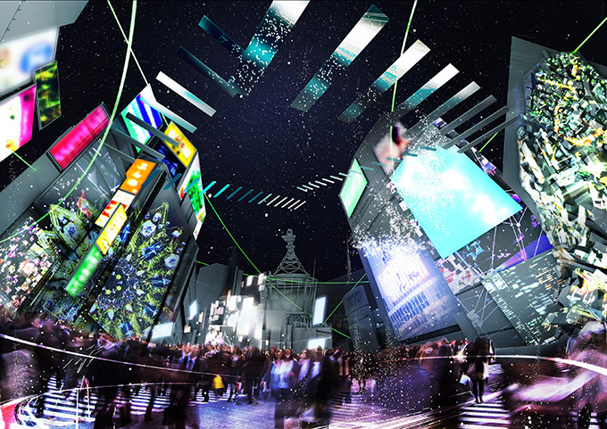 TOKYO ART CITY by NAKED」巨大模型とプロジェクター100台で