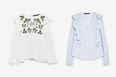 Zara 17年春夏新作 ボヘミアンなフラワー刺繍ブラウスや大振りフリルシャツ ファッションプレス