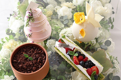 「春の庭園」をイメージしたスイーツ、ガトーで「花のつぼみ」