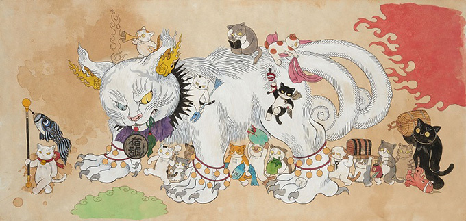 猫アート1,000点が集う「福ねこ展 at 百段階段」がホテル雅叙園東京で - 絵画や立体、写真など｜写真8