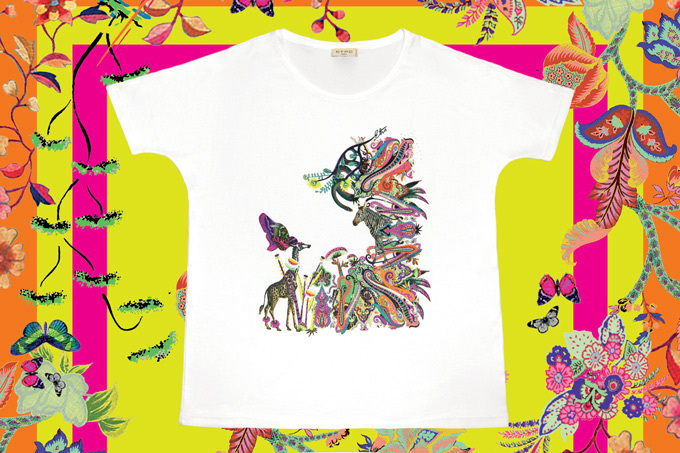 エトロからペイズリー柄と動植物を鮮やかに描き出したカラフルなTシャツが登場｜写真1