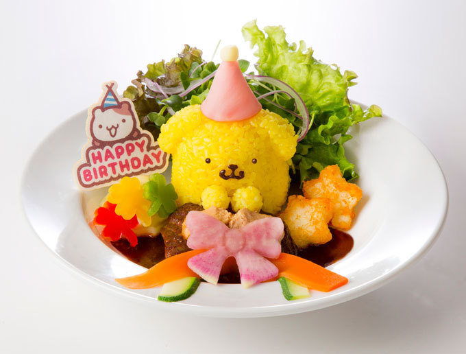 「ポムポムプリン カフェ」4店にてポムポムプリンの誕生日を祝う限定メニュー、豪華プレートや苺デザート | 写真