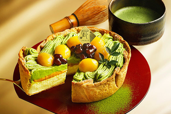 「栗と大納言の宇治抹茶チーズタルト」