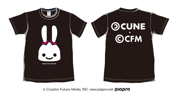 CUNE×初音ミク、ウサギとのシュールな世界を描くコラボ黒Tシャツ発売｜写真1