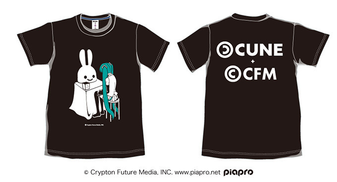 CUNE×初音ミク、ウサギとのシュールな世界を描くコラボ黒Tシャツ発売｜写真3