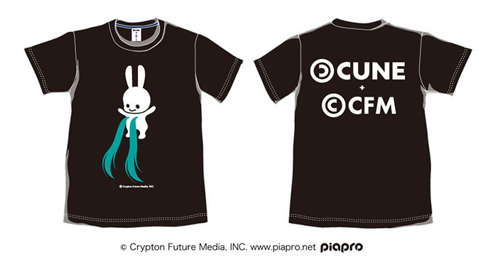 CUNE×初音ミク、ウサギとのシュールな世界を描くコラボ黒Tシャツ発売｜写真4