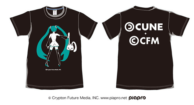 CUNE×初音ミク、ウサギとのシュールな世界を描くコラボ黒Tシャツ発売｜写真9