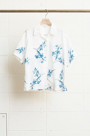 【未使用級✨】25ss UNUSED アンユーズド オーナメント柄 長袖シャツ3 UNUSED - Long sleeve border tee-IVORY×YELLOW- 25ss | asterisk