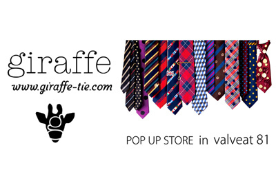 キュートでポップなネクタイ屋「giraffe」のポップアップストアが青山valveat 81にオープン