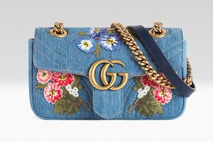 国内発送 グッチ パーリー GG マーモント マトラッセ デニム 中古・古着通販】GUCCI (グッチ) GGマーモント デニム チェーン