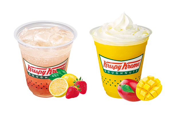 エメラルドグリーン｜クリスピー・クリームの夏ドリンク - レモン・パイナップル・マンゴーを使用したソーダ＆フローズン