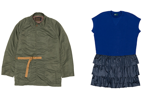 2017年春夏コレクション｜kolorのドーバー銀座限定アイテム - ミリタリー調ハーフコート＆異素材コンビのワンピース