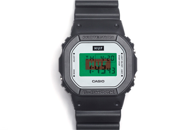 G-SHOCK×HUF限定ウォッチ発売、定番DW5600にHUFのブランドロゴが浮かび上がる | 写真