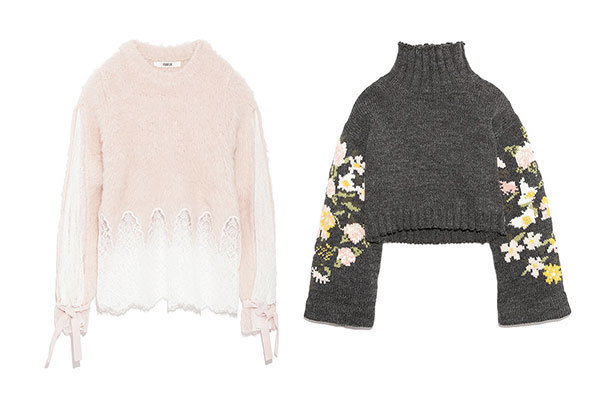 ファーファー17年秋コレクション - レースとドッキングしたニットや、バレエシューズ風パンプスなど