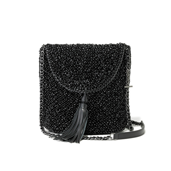 アンテプリマ　エコレザーローコード付き手編みクロッシェ/縁ブラック Amazon | [アンテプリマ] WIREBAG NEW CRISTALLO FIOCCOR SAMLL