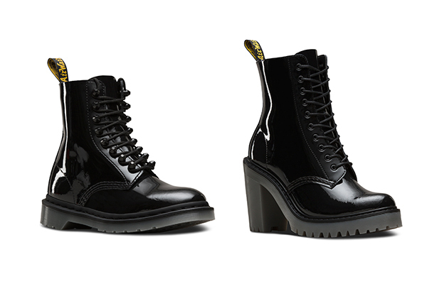 ドクターマーチン原宿店がリニューアル、煌めくパテントレザーの8ホールブーツやヒールブーツを販売