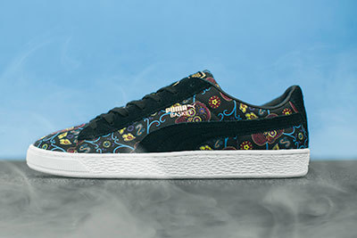 PUMA 死者の日限定グッズスニーカー プーマから“死者の日”を記念するスニーカー、カラフルな頭蓋骨と
