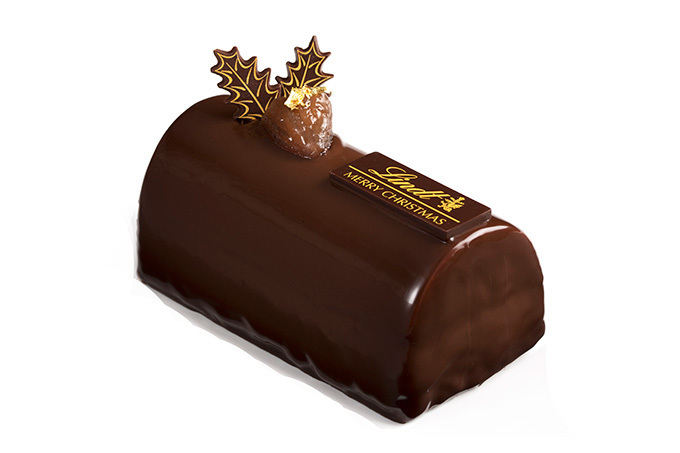 リンツのクリスマスケーキ「ビュッシュ ショコラ マロン」ミルクチョコ×マロンの贅沢な味わい｜写真1