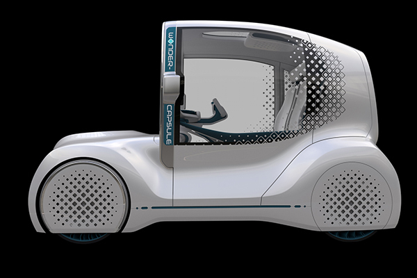 自動車｜アンリアレイジ×トヨタ車体「ワンダー・カプセル・コンセプト」キューブ柄反射シートのカプセル型乗り物