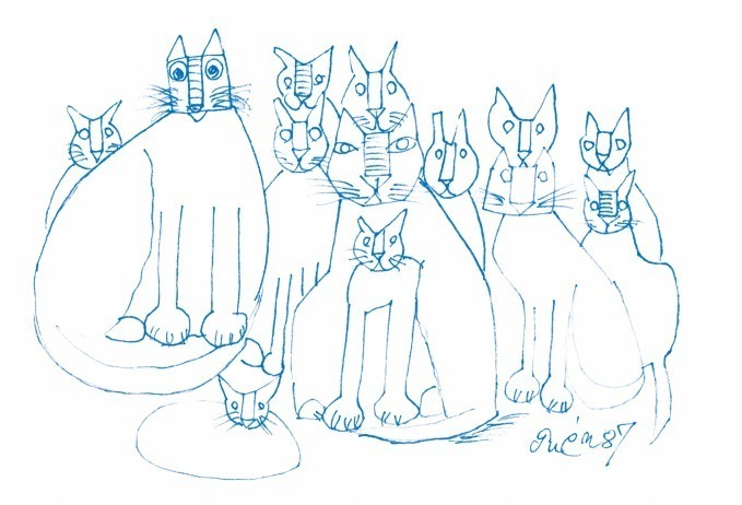 渋谷で「猪熊弦一郎展　猫たち」無類のネコ好き画家が描く表情豊かな猫｜写真1