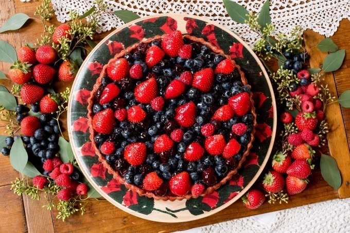 「バラ香るベリーのタルト」