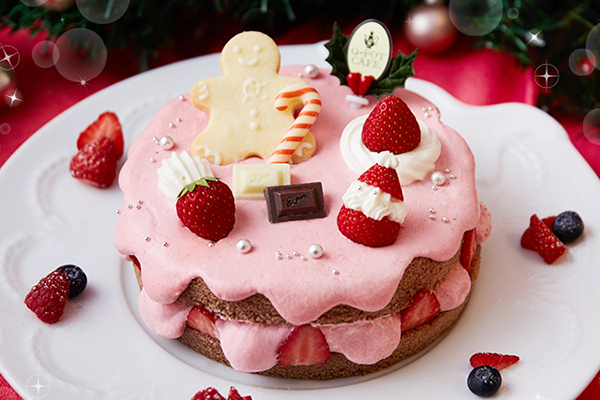 Q-pot CAFE.から苺づくしのクリスマスケーキ、苺のサンタ 