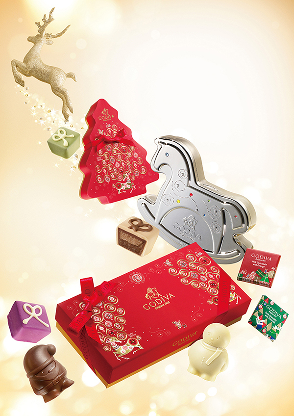 ゴディバの17年クリスマス - サンタやトナカイ型チョコをツリー型ボックスに詰め合わせ｜写真1