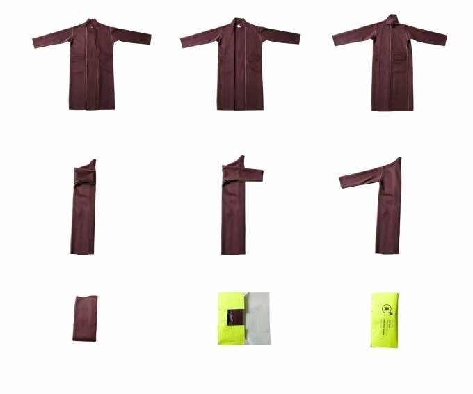 ビューティフルピープルの”畳める”コート、和服のような直線的シルエット＆リバーシブルも｜写真1