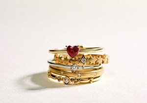 スタージュエリー K18 ハート リング #11 HEART ROUND HALF ETERNITY RING(S)(1ZR1159)K18 リング｜スター