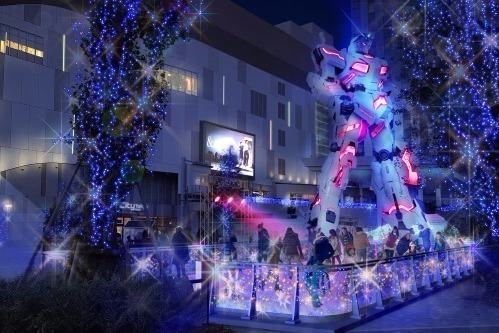 スケートリンク｜ダイバーシティ東京 プラザに屋外スケートリンクが登場 - 実物大ユニコーンガンダムの足元でスケート