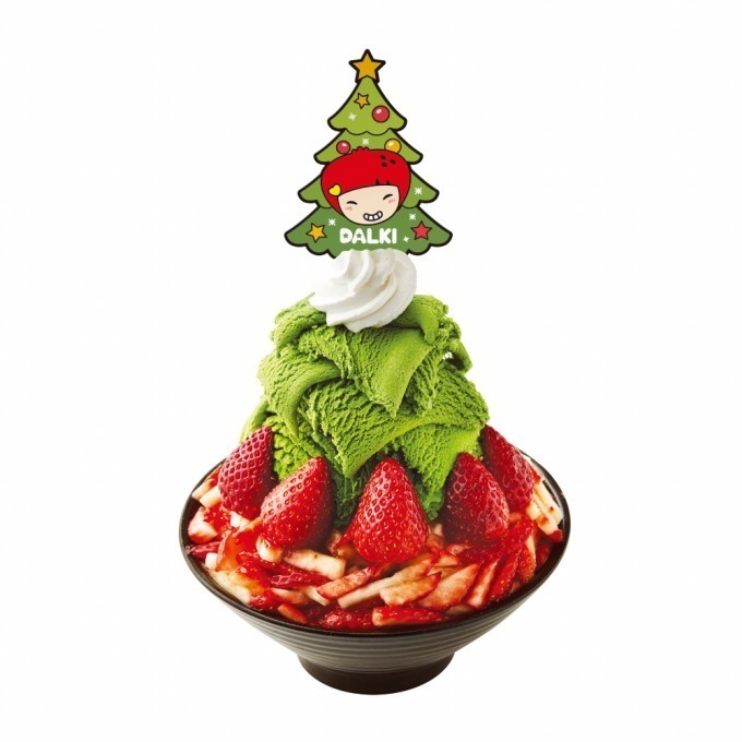 ソルビンのクリスマス限定「抹茶いちご」かき氷、ツリーのような抹茶アイスにいちごをたっぷり｜写真1