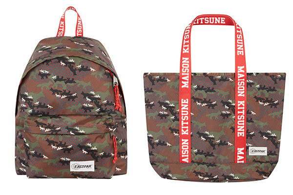 メゾン キツネ×イーストパック、キツネが隠れるカモフラ柄のコラボバッグ登場