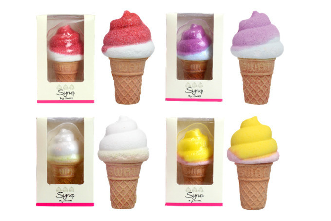 シロップ バイ スワティー プティット クリーム バス ボム 80g 700円+税
左上)ストロベリーショートケーキ、左下)フレンチバニラ、右上)ブルーベリーヨーグルト、右下)レモンパフェ