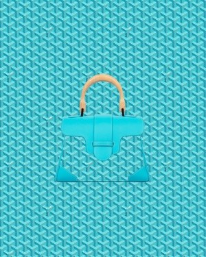 ゴヤールディン・キャンバスを使用した限定色バッグ - 空のようなターコイズブルーのトートやクラッチ|写真1