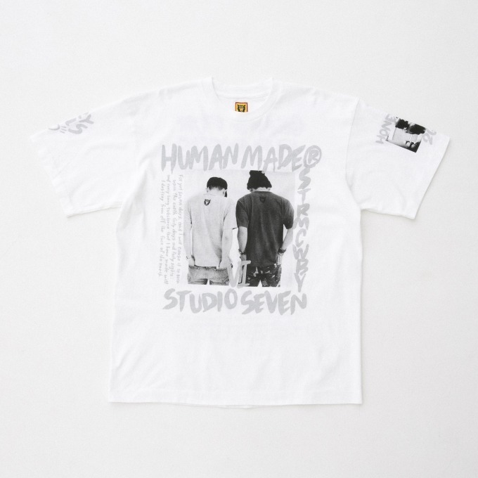 スタジオ セブン×ヒューマンメイドの限定Tシャツ、EXILE NAOTO&NIGOの写真やロゴ入り