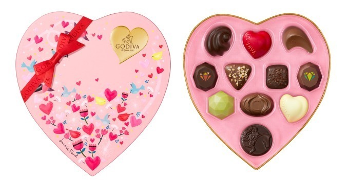 ゴディバのバレンタイン - ジュエリーのような限定チョコ＆花とハートを一面に描いたボックス｜写真3