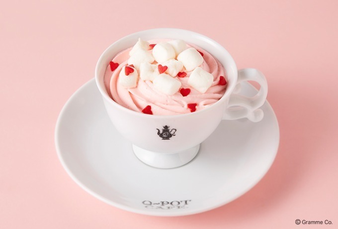 Q-pot CAFE.のバレンタインスイーツ、ドーナッツプレートやマシュマロ＆ハートのミルクティー｜写真3