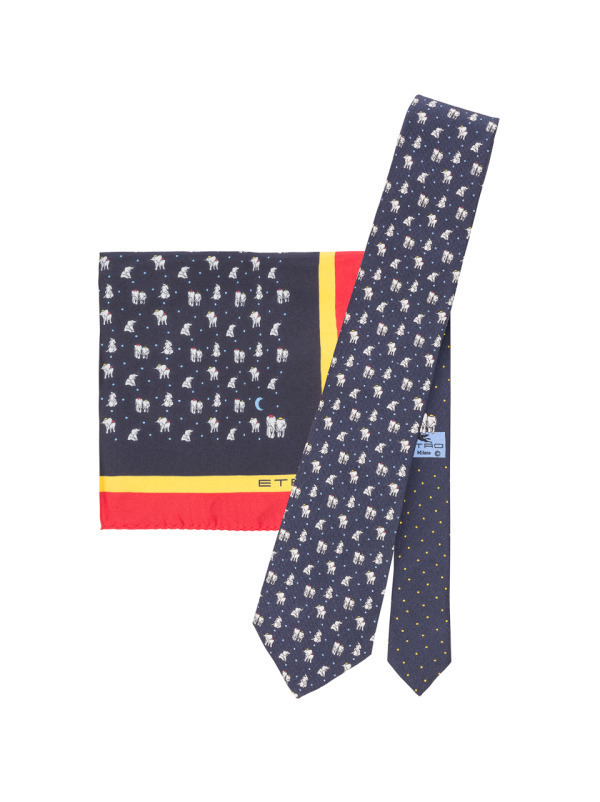 エトロの新作ネクタイ＆ポケットチーフ、てんとう虫や象のカップルなどラッキーモチーフのギフト｜写真1