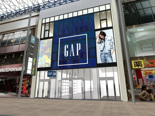 GAP関西最大店が神戸三宮センター街にオープン、関西最大級の売り場面積と品揃え｜写真1