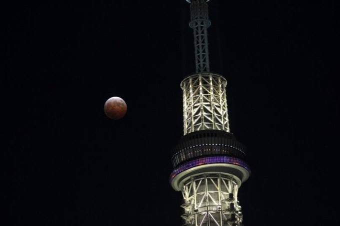 東京スカイツリーで「皆既月食＆ブルームーン」天体観測イベント、地上450mから望む天体ショー | 写真