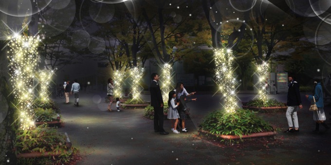 京都・梅小路公園でライトアップイベント、緑の中に約3万球の"星屑"が舞い散る｜写真3