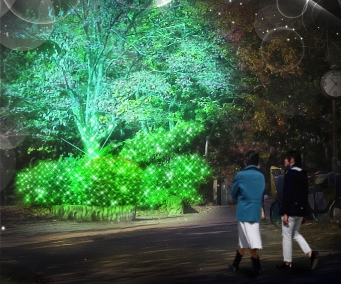 京都・梅小路公園でライトアップイベント、緑の中に約3万球の"星屑"が舞い散る｜写真4