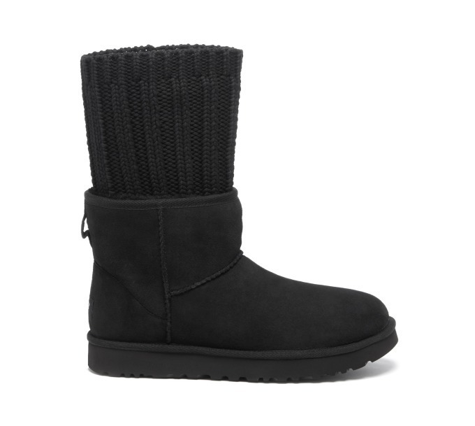 UGG x Sacai Knit Classic Mini Short II Black Suede Boots Size 8 Womens  *LIMITED