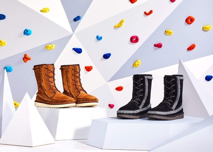 UGG×ホワイトマウンテニアリングのコラボメンズシューズ、フリンジ付きフォークロア調デザイン｜写真4