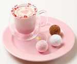 ハート型フォンダンショコラ＆ピンク色の濃厚チョコドリンク、サロン ベイク アンド ティーのバレンタイン｜写真1