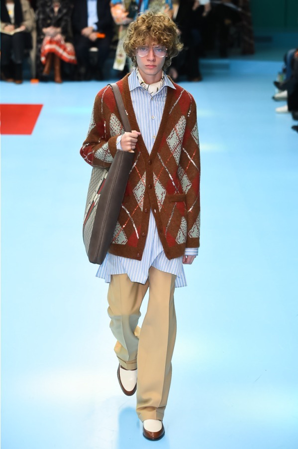 グッチ(GUCCI) 2018-19年秋冬メンズコレクション シルエット - 写真10